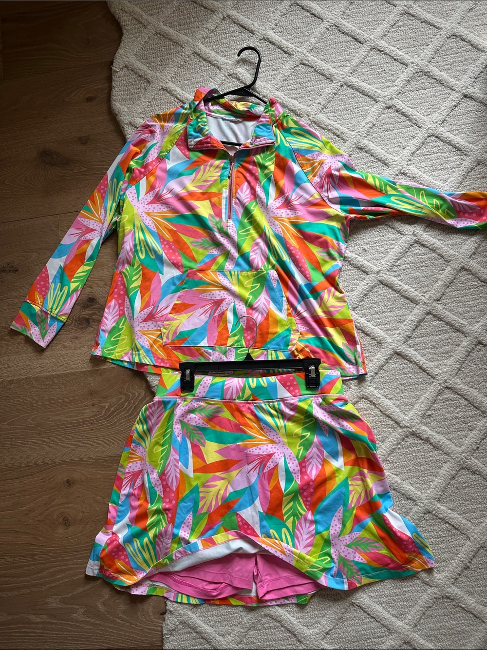 Tropical Print Women’s Skort Set - Multicolor